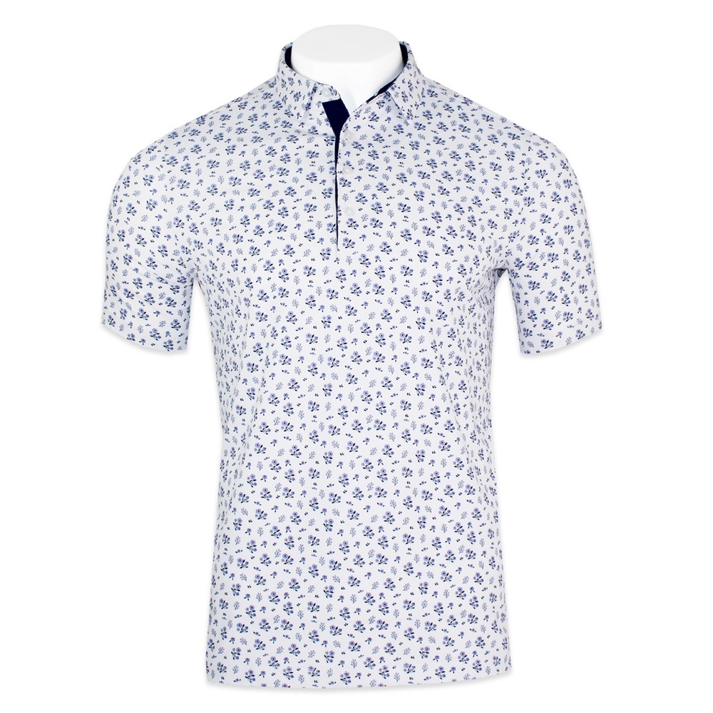 Boston Scott Golf ‘Forget Me Not’ Golf Shirt *NWT